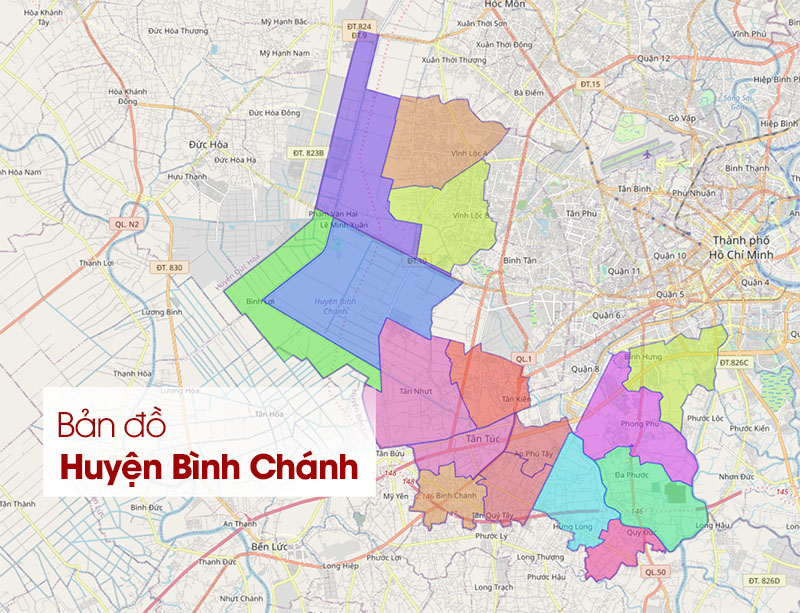 Bản đồ Huyện Bình Chánh: Xem vị trí, phân chia hành chính mới nhất
