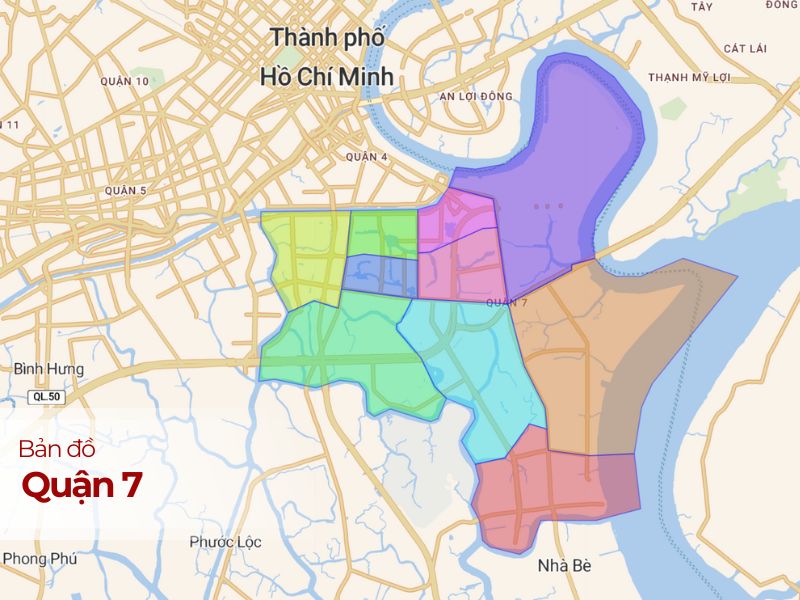 Bản đồ Quận 7: Xem ngay vị trí các tuyến đường, khu dân cư