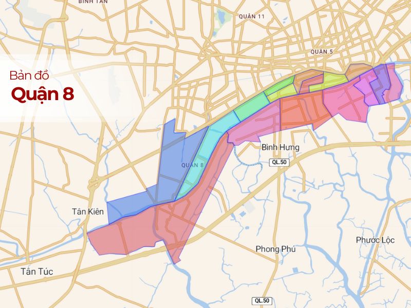 Bản đồ Quận 8, TP.HCM: Xem chi tiết đường phố, khu dân cư