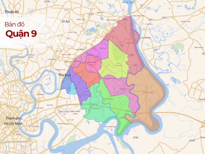 Bản đồ Quận 9, TP.HCM: Xem chi tiết đường xá, khu dân cư