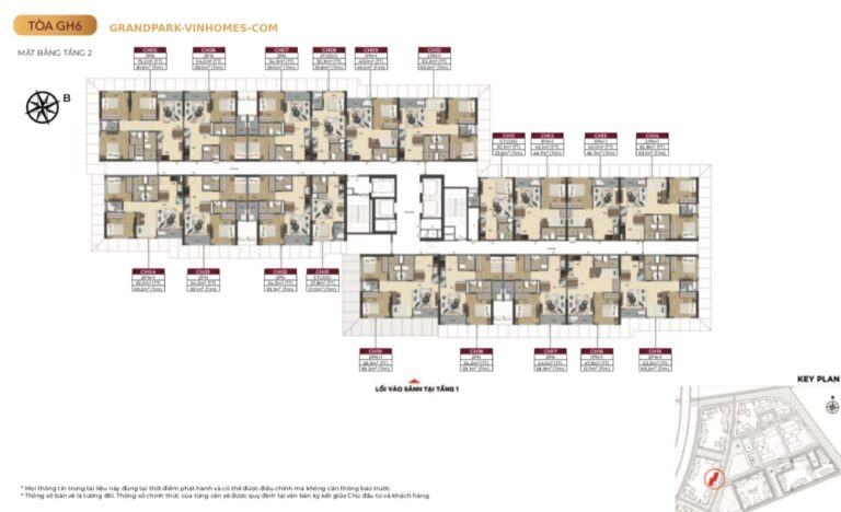 Căn hộ Glory Heights GH6: Mặt bằng chi tiết, diện tích đa dạng