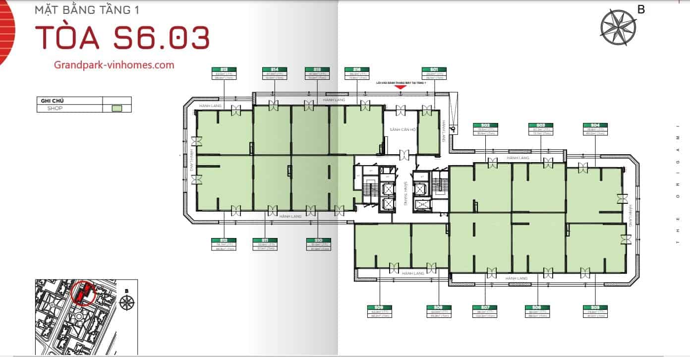 Căn hộ Origami Vinhomes Grand Park: Layout S603 chi tiết