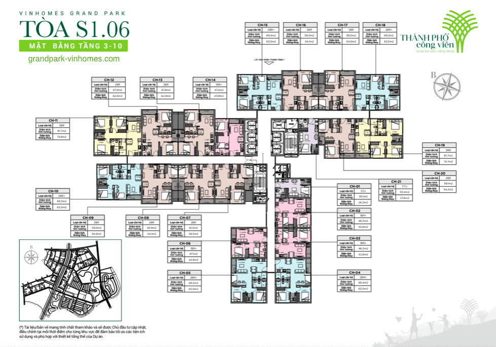 Căn hộ S1.06 Vinhomes Grand Park: Bố cục, diện tích chi tiết