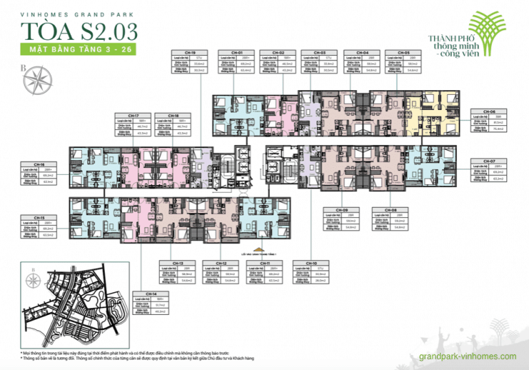 Căn hộ S2.03 Vinhomes Grand Park: Bố cục, diện tích chi tiết