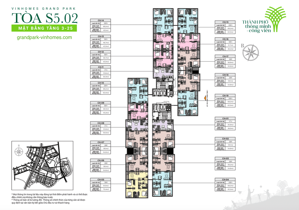 Căn hộ S5.02 Vinhomes Grand Park: Bố cục, diện tích chi tiết