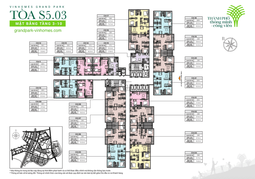 Căn hộ S5.03 Vinhomes Grand Park: Bố cục, diện tích chi tiết