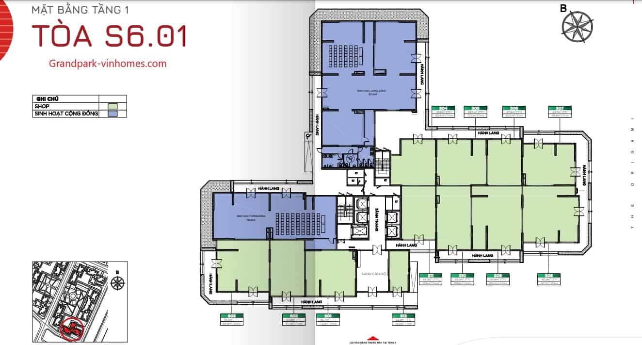 Căn hộ S601: Mặt bằng chi tiết, bố trí thông minh
