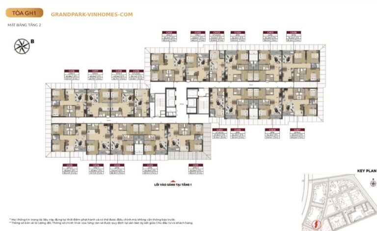 Mặt bằng căn hộ GH1 Glory Heights: Xem chi tiết bố trí từng loại diện tích