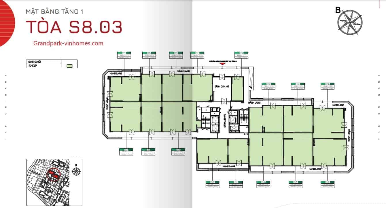 Mặt bằng căn hộ Origami S803 Vinhomes Grand Park: Xem chi tiết bố cục