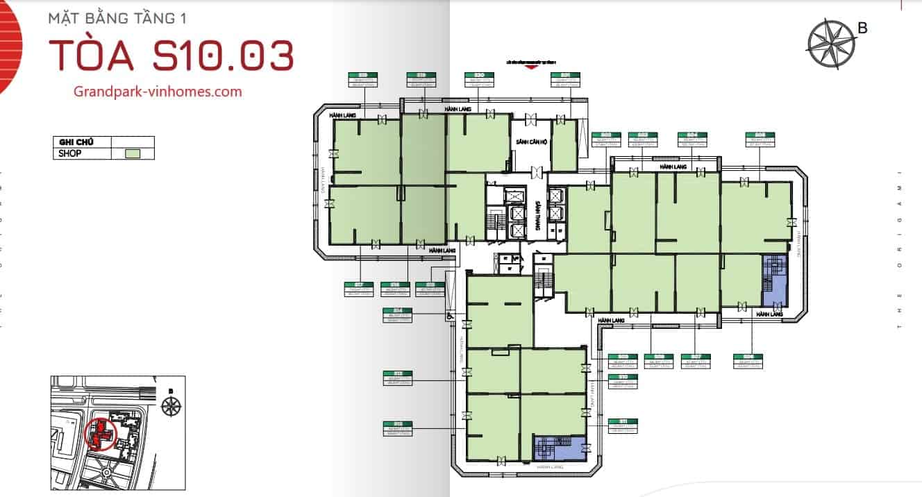 Mặt bằng căn hộ S1003 Origami Vinhomes Grand Park: Xem chi tiết bố cục