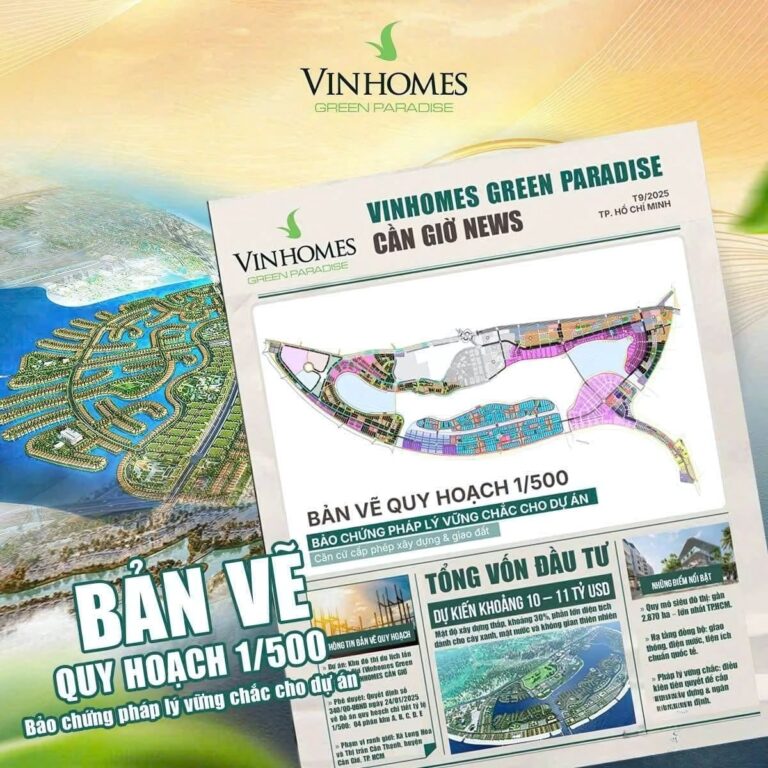 Thông tin quy hoạch 1/500 và pháp lý dự án Vinhomes Green Paradise Cần Giờ
