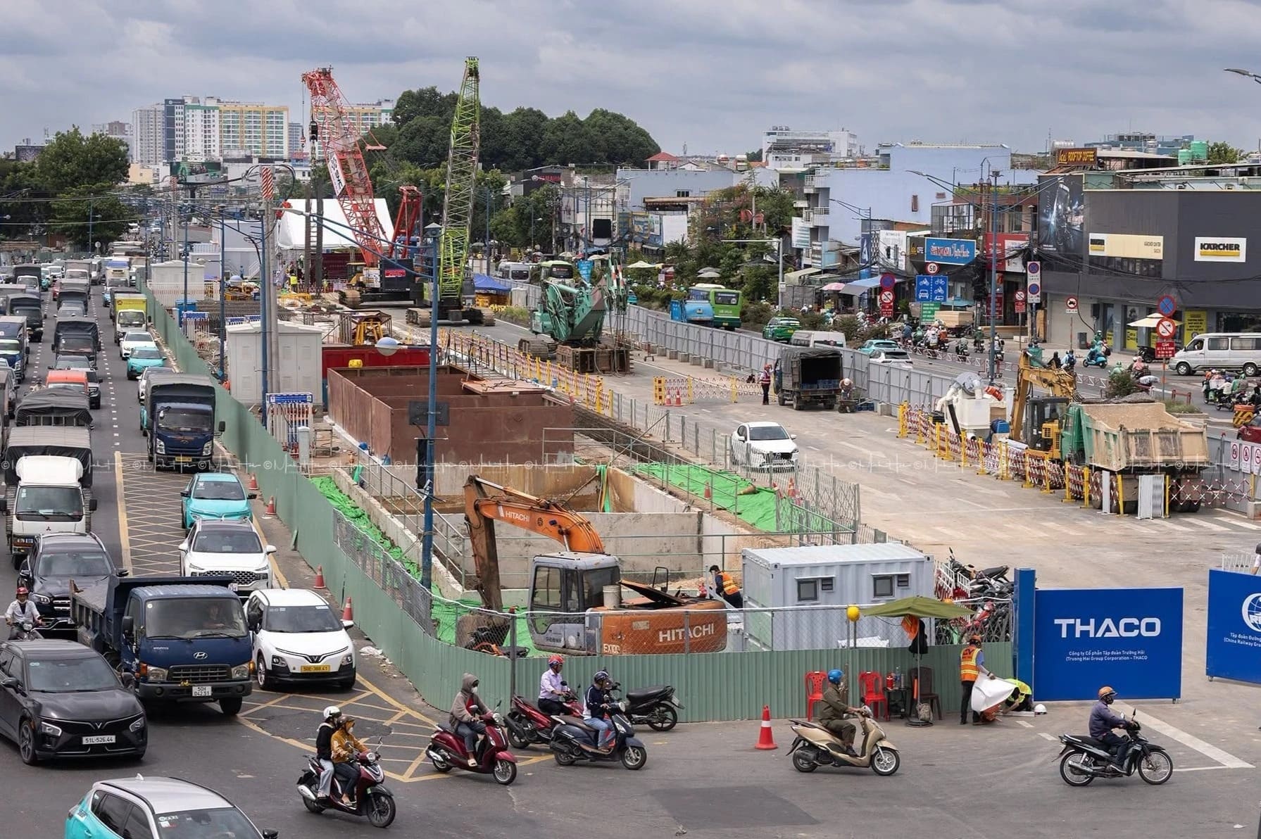 Thi công ga ngầm đầu tiên của tuyến Metro số 2 Bến Thành - Tham Lương